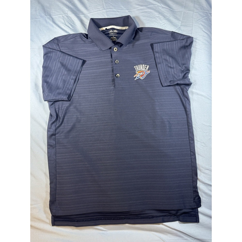 Adidas Climacool Oklamoma City Thunder Navy Blue Short Sleeve Polo Size Small